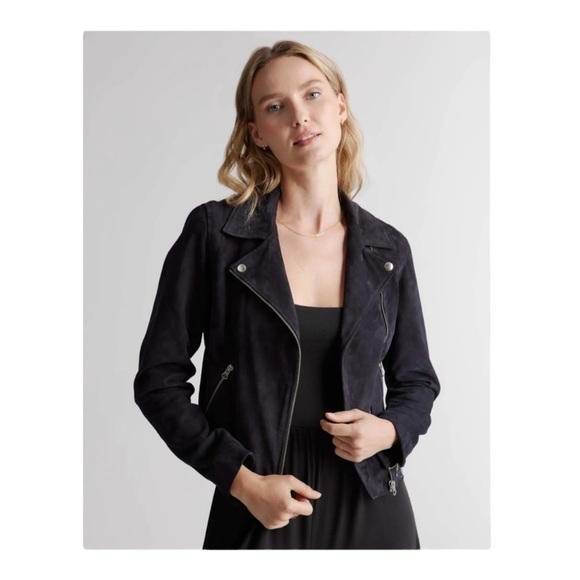 Quince Women's Black Leather Jacket - Picture 1 of 7